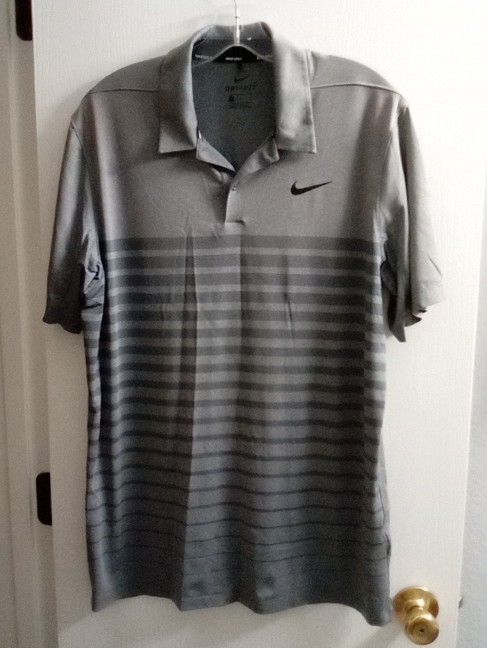 Nike Gray Gradient Stripe Dri-FIT Polo